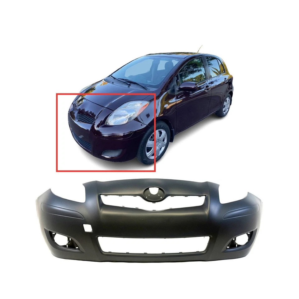 Front Bumper Cover For 2009-2011 Toyota Yaris Hatchback w Fog Light holes - Image 1 of 4