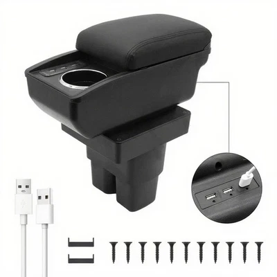Caja reposabrazos para Nissan NV200 2010-2017 almacenamiento de doble capa con 6 puertos USB Foto 1 de 4