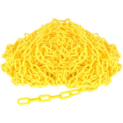 SNSMBNSR 50 Feet Plastic Chain Links Plastic Barrier Chain Yellow Plastic Chains Weather