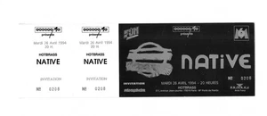RARE / TICKET BILLET DE CONCERT - NATIVE : LIVE A PARIS ( FRANCE ) 1994 PLACE - Picture 1 of 3