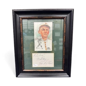 Max Carey Signed Custom 11'x13' Frame w/ "BB Hall of Fame" Inscription JSA Cert. - Picture 1 of 3