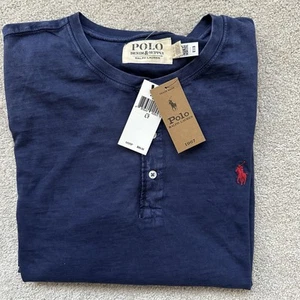 Polo Denim & Supply Ralph Lauren Henley Shirt Men LT Tall Blue Long Sleeve - Picture 1 of 8
