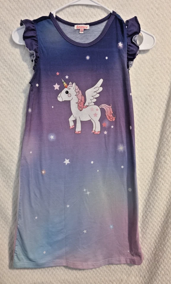 女童睡衣衬衫紫色 9 10 码 — 第 1/4 张图片