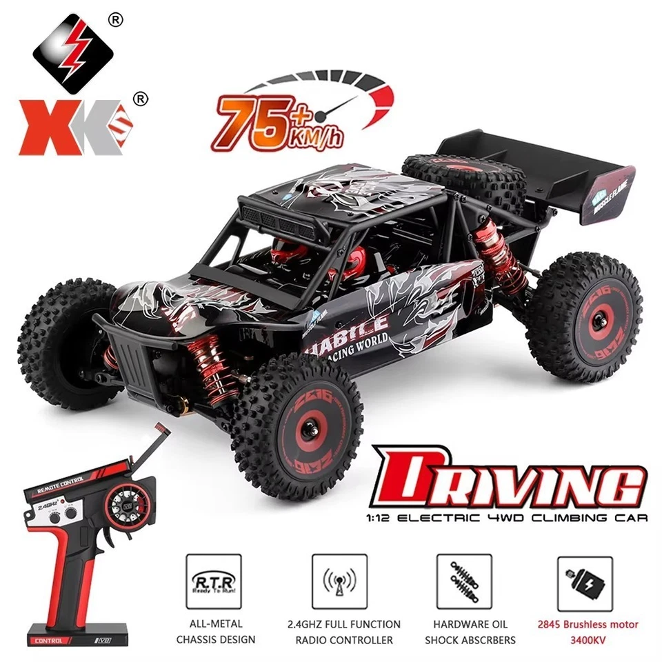 WLtoys 124016V2 Brushless RC Car, Max 75KM/H, 1:12 Off-Road Racing Buggy Car - Image 1 of 4