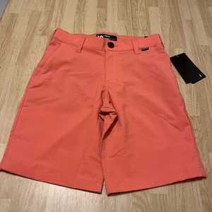 NWT $40 Hurley Boys H2O-DRI Red/Orange Shorts Size 10 Sits Above The Knee - Picture 1 of 13