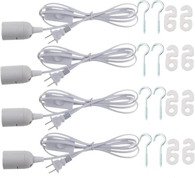Rextin 4 pcs E26/E27 LED Light socket 5.9FT extension cord - Image 1 of 4