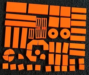 LEGO Orange Tiles Bundle Mixed Smooth Pieces Parts Flat Floor Lot 2x2 2x4 1x4 - Picture 1 of 4