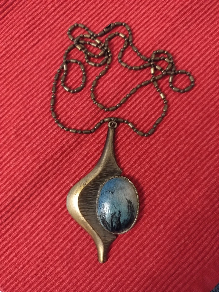 Collana in rame con ciondolo Labradorite blu - Immagine 1 di 1