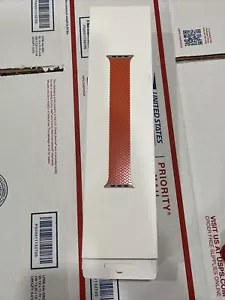 Original Apple Watch geflochtene Solo Loop elektrische orange Serie 6 7 8 Größe 12 44 mm - Bild 1 von 5
