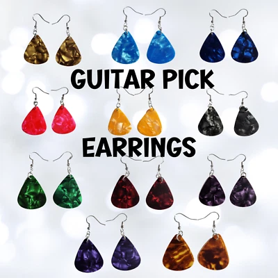 Pendientes Pick Guitarra, Regalo Amante de la Música, Lindos Pendientes Música, Regalo Guitarrista Foto 1 de 4