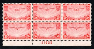 US 1937 50¢ "China Clipper" Stamp #C22 Plate Block MNH CV $85 - Picture 1 of 2
