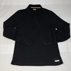 Suéter de Lana Omni Hombres XXL Negro Mezcla de Lana Capa Base 1/4 Cremallera Pullover Cálido - Imagen 1 de 6