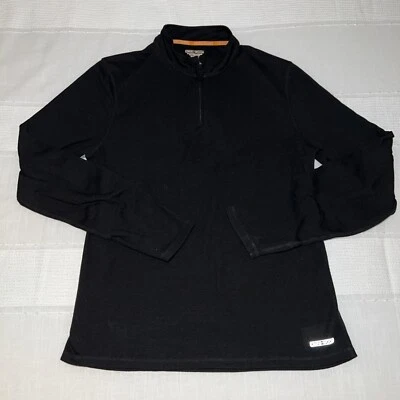 Suéter de Lana Omni Hombres XXL Negro Mezcla de Lana Capa Base 1/4 Cremallera Pullover Cálido Foto 1 de 4