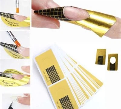 Gold Nail Forms Nail Self Adhesive Extension Tip Sculpting Guide Acrylic UV Gel