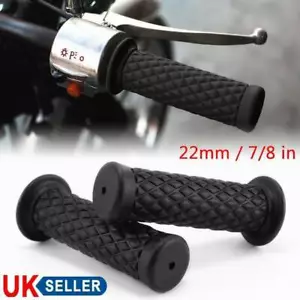 Universal Motorcycle Motorbike Rubbers Handlebar Handle bar Grips 22mm 7/8" UK - Picture 1 of 9