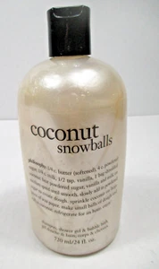 Philosophy COCONUT SNOWBALLS Shampoo. Shower Gel & Bubble Bath 24 oz 3 in 1 - Picture 1 of 2