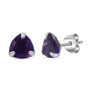 TJC 1.36ct White Amethyst Solitaire Stud Earrings in 9ct White Gold Push Back