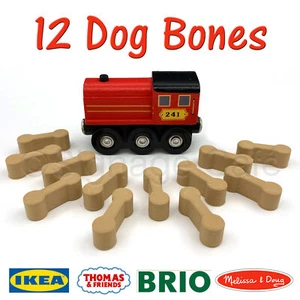 12 PACK of DOG BONES - 20% Wood Fiber - Wooden Train Tracks Thomas - Brio - IKEA - Picture 1 of 4