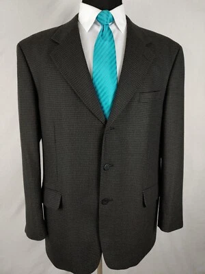 Jones New York Hombres 44/46R Gris Marrón Lana de Cordero Piel de Tiburón Tweed Abrigo Deportivo Chaqueta Foto 1 de 4