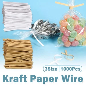 Paper Twist Tie Wire 1000pcs 8cm 10cm 15cm Bag Sealing Baking Packing Straps Set - Picture 1 of 19
