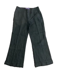 Vintage Ralph Lauren Kollektion lila Etikett weites Bein hochtaillierte Leinenhose Gr. 10 - Bild 1 von 3