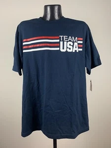 Men's Team USA Navy Blue Cotton Short-Sleeve Olympic Shirt Tee NWT Large - Picture 1 of 5