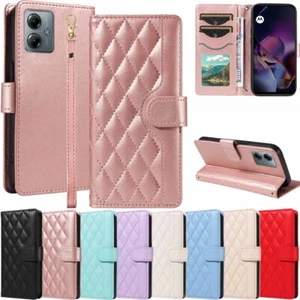 For Motorola Moto G14 G54 G84 G13 G53 E30 E14 E13 Wallet Flip Leather Case Cover - Picture 1 of 54