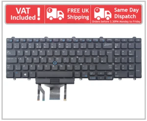 Dell Latitude E5550 E5570 E5580 E5590 UK QWERTY Laptop Backlit Keyboard 0FP37Y - Afbeelding 1 van 3