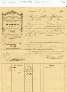 Paris XI ème 2 Boulevard Richard Lenoir - Belle Entête Déco Intérieur 08/06/1892 - Imagen 1 de 1