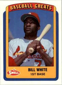 1990 SWELL BASEBALL GREATS - #9 BILL WHITE - CARDINALS -