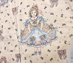 VTG Victorian Dolls Bows 2 Applique Home Decor Remnant 43" X 13½ - Picture 1 of 11