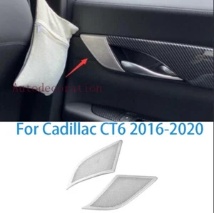 Silver Steel Rear Door Speaker Ring Cover Trim 2PCS For Cadillac CT6 2016-2020 - Picture 1 of 7