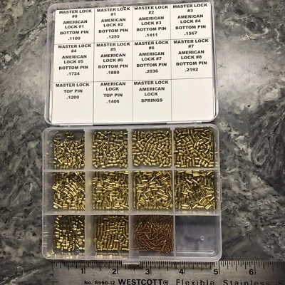 KEYCOINS777 Bottom Pin Rekeying Kit For Master and American Padlocks. Has 75 Pins each size