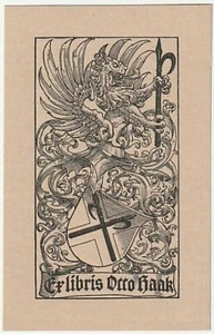 CARL ROSCHET: heraldisches Exlibris für Otto Haak - Imagen 1 de 1