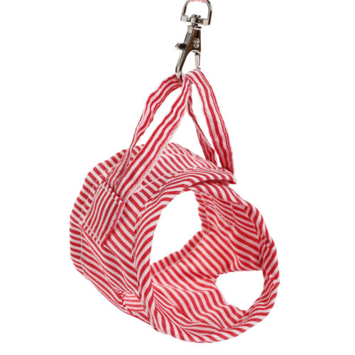 Ferret Baby Harness Leash Comfort Adjustable Stripe Vest Lead Rope Red L Size