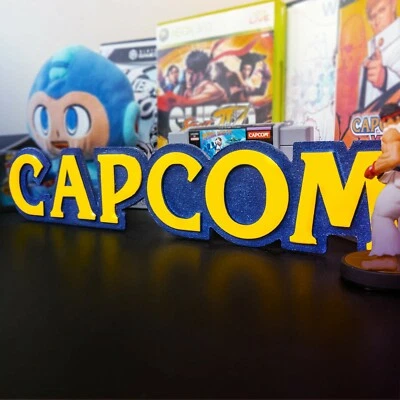🔵 Capcom Logo Wall Sign – CNC Engraved Wood Video Game Art | Retro Arcade Decor - Image 1 of 4