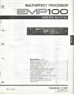 Original YAMAHA MULTI-EFFECT PROCESSOR  EMP100 SERVICE MANUAL (English) - Picture 1 of 2