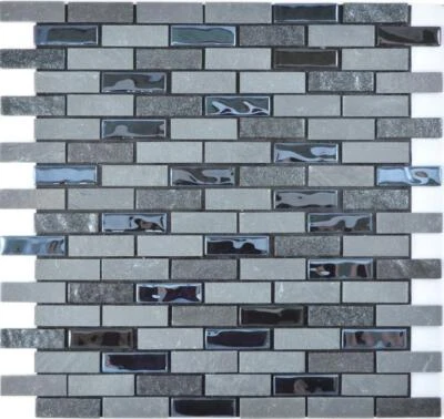 Autoadesive Rivestimento Della Parete di Pietra Mosaico Antracite Nero Grigio - Immagine 1 di 4