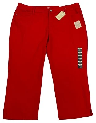 St Johns Bay Capri Pants Tummy Control Red Mid Rise Stretch 5 Pocket Size 20W - Image 1 of 4