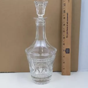 Royal Limited Pressed Glass Crystal Decanter Stopper MCM Barware Whiskey Clear - Picture 1 of 7