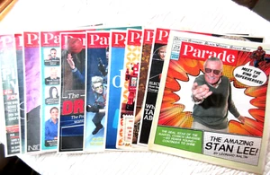 PARADE MAGAZINE 2016 11 ISSUES STAN LEE BEN STILLER TIM BURTON ALL AMERICA TEAM - Picture 1 of 12