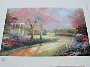 "Thomas Kinkade ""Morning dogwood"" firmato e numerato con COA 20"" x 16" - Foto 1 di 3