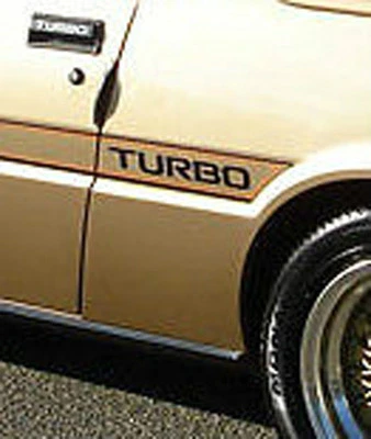 New 1982-1985 Mitsubishi Starion TURBO Rear Quarter Badge Decal Pair Narrow GSR - Image 1 of 3