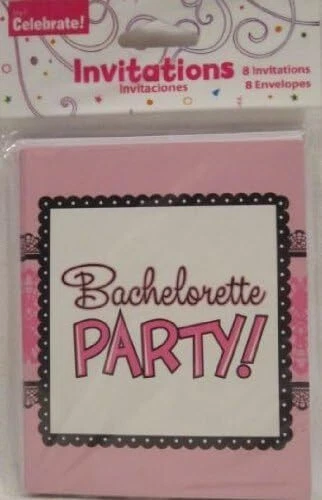 Pink & Black Lace Bachelorette Ladies Night Out Party Invitations w/Envelopes - Image 1 of 1