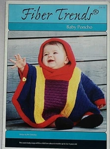 Fiber Trends Baby's Poncho Knitting Pattern Leaflet CH 10 - Picture 1 of 2