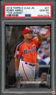 2019 TOPPS X VLAD JR. BOBBY ABREU THE LEGEND #27 PSA 10 POP 3 (209) - Image 1 of 2