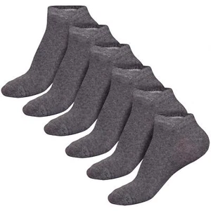 Kids Girls Boys 6 Pack Plain Trainer No Show Socks Cotton School Low Cut Socks - Picture 1 of 6