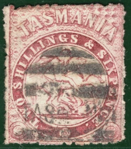 Australia States TASMANIA QV Postal Fiscal SG.F13 2s/6d Carmine Cat £190 PIBLUE3 - Picture 1 of 6