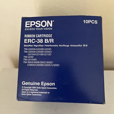10 Genuine Epson ERC-38 B/R Ink Ribbons. C43S015376 X 10 - Image 1 of 4