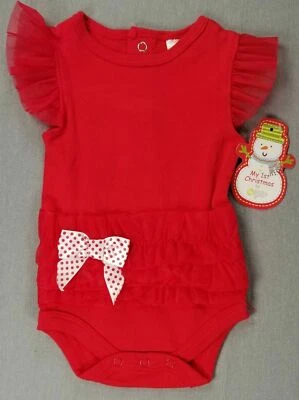 Nuevo Conjunto de mameluco tutú rojo 0-3 meses ropa bebé niña Foto 1 de 2